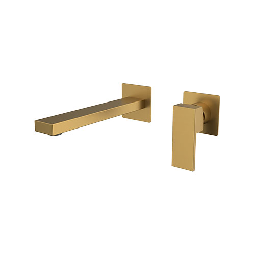 Cubik Lavatorio Parede Brushed Gold